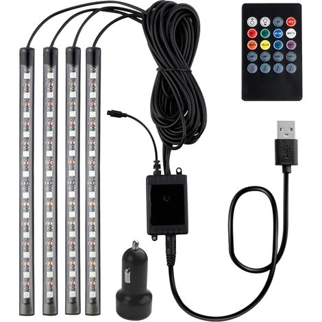 4-teiliges Auto-Innenbeleuchtungsset, Ambientebeleuchtung, Musiklichtleiste für TV und Autozubehör, perfektes Geschenk für Männer und Frauen