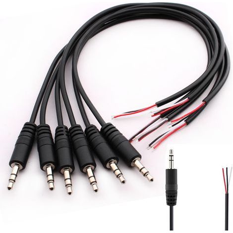 Connettore jack TRS a 3 poli da 3,5 mm, cavo audio stereo da 3,5 mm per saldatura, per riparazione di cavi audio (30 cm) (1/5)
