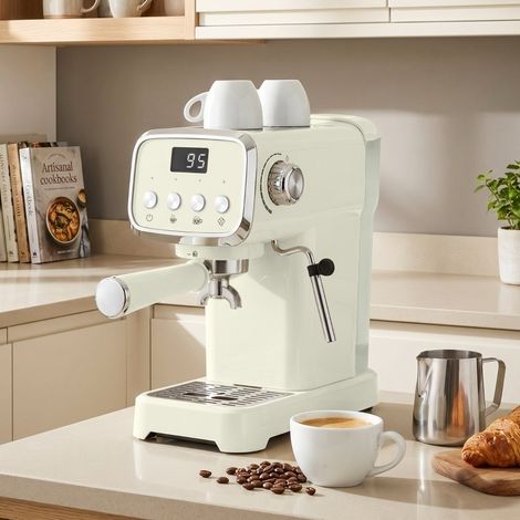 Máquina de espresso con portafiltro 20 bares 1350 W con espumador, 1,2 L HAVRYA (1/4)