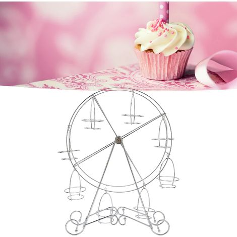 Présentoir à gâteaux rotatif en forme de grande roue (8 tasses) pour mariages, anniversaires et fêtes - Outil de pâtisserie à faire soi-même (1/5)