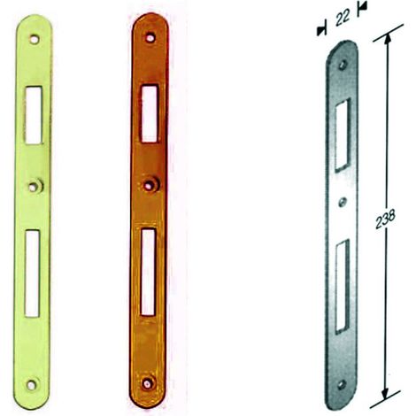 Contropiastra per serratura a bussola - Specifiche: bordo tondo ferro bronzato - 5 pz