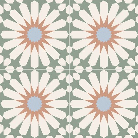 Carrelage sol vintage effet carreaux de ciment 33,15x33,15 cm – Grès cérame émaillé – Pour salon, séjour ou cuisine