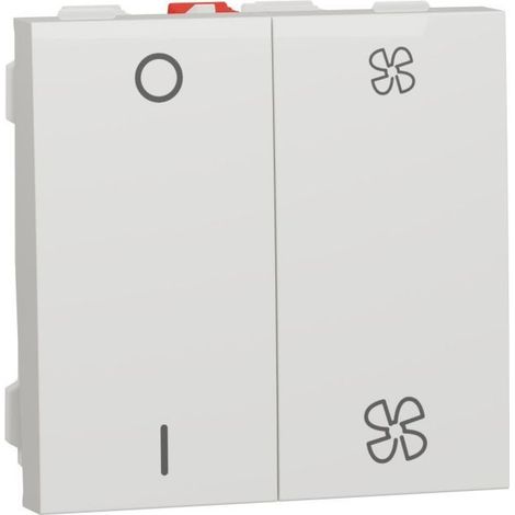 Schneider Electric – Mécanisme de commande VMC ON/OFF 10A – 2 vitesses – 2 modules – Blanc – Installation facile par borne automatique (1/4)