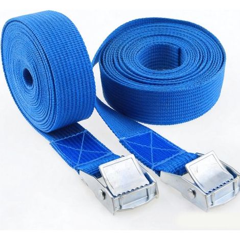 2 sangles de tension, kit de fixation avec sangle pour porte-vélos, porte-motos et porte-vélos, vert olive, 2,5 x 200 cm (1/5)