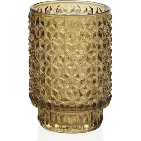 ANDREA HOUSE CR17177 Porta Velas Tea Light Vidrio Marrón - ref: CR17177