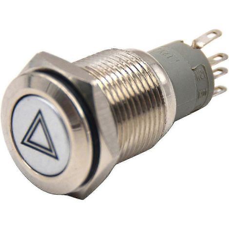 Interrupteur marche/arrêt à bouton-poussoir pour feux de détresse clignotants de voiture (16 mm) (1/5)