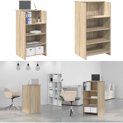 Scrivania per Reception Rovere Sonoma 55x50x103,5 cm in Legno Massello - Scrivania in legno - Scrivania con bancone