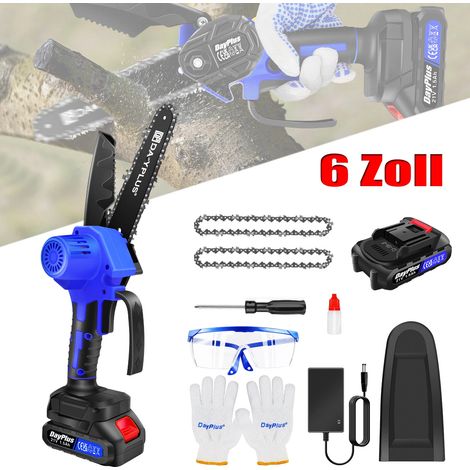 Tronçonneuse sans fil 6 pouces Mini Tronçonneuse sans balai Portable Mini Scie électrique DIY