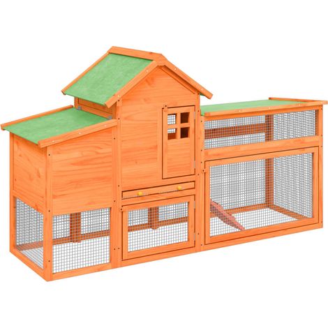 Jaula para gallinero para gallinas 1865 x 585 x 113 cm madera maciza de pino marrón 020043898
