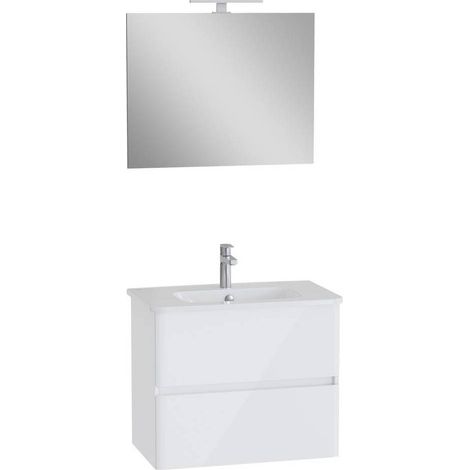 MOBILE BAGNO 'MIA ROUND PLUS' base cm. 75 x 44,5 x 62,5 - bianco lucido
