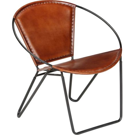 Chaise Marron Cuir véritable Fauteuil de Bureau, Salon BSRHS390213 (1/5)
