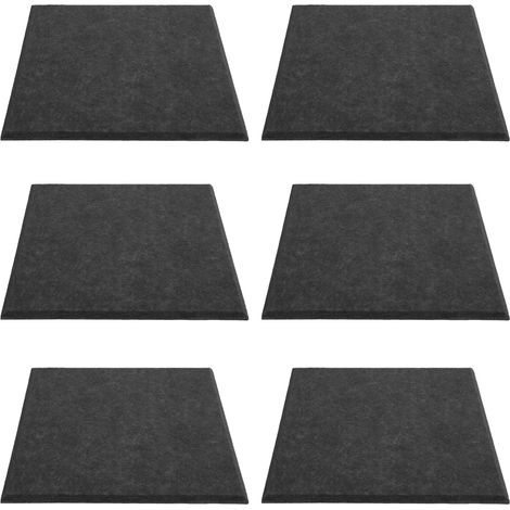 Panneau Acoustique 6 Pièces Épaissi Isolation Phonique Réduction Réverbération Mousse Absorbante Noir (1/5)