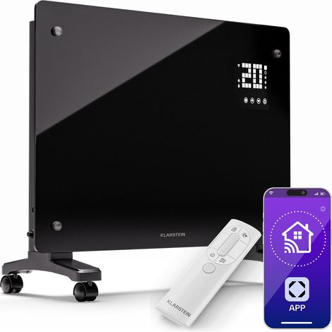 Klarstein Elektroheizung, 1500 W Konvektor Heizung Freistehend & Wandmontage, Elektroheizung Energiesparend mit App-Control & Bodenrollen, Heizung Elektrisch, Heizkörper Elektrisch mit Thermostat (1/5)