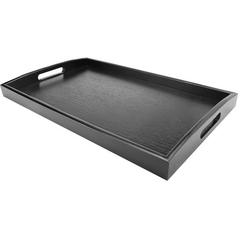 Grand Plateau en Bois pour Thé et Petit-déjeuner avec Poignée - Plateau de Service Bois pour Boissons (1/5)