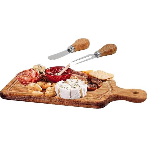 Planche à Charcuterie Set - Serveurs Fromage - Plateau Viande Carré Bois (1/5)