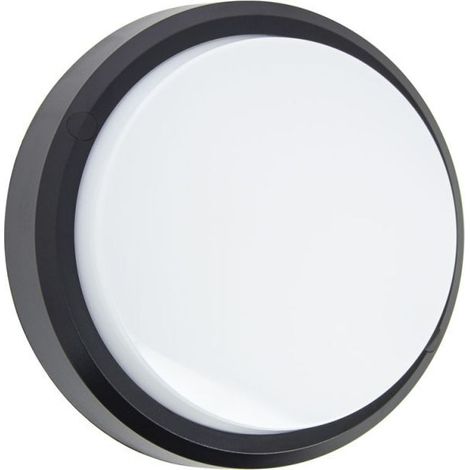 Hublot LED rond noir 1500 lumens CCT blanc chaud/neutre/froid – IP65 pour salles d’eau et jardins – Installation facile – HUB850RNIPCCT (1/5)