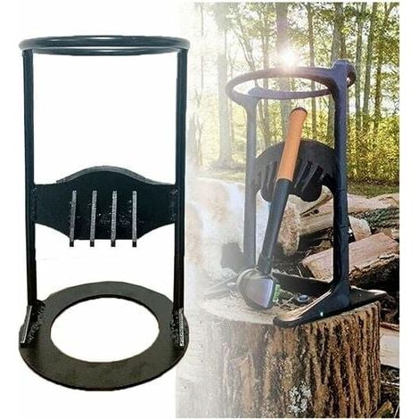 Brennholzspalter mit Licht, manueller Holzspalter, Spaltkeil aus Gusseisen mit Licht, schwarz
