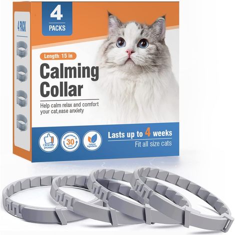 Colliers apaisants pour chats et chiens - Lot de 4, gris pour chats (1/4)
