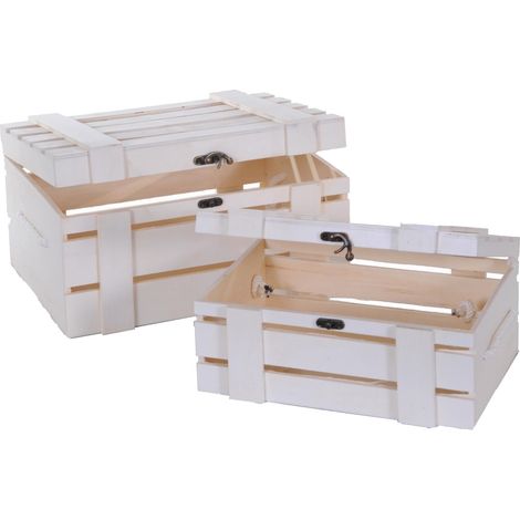 Set di 2 Bauli in Legno Larghezza 32 cm (1/3)