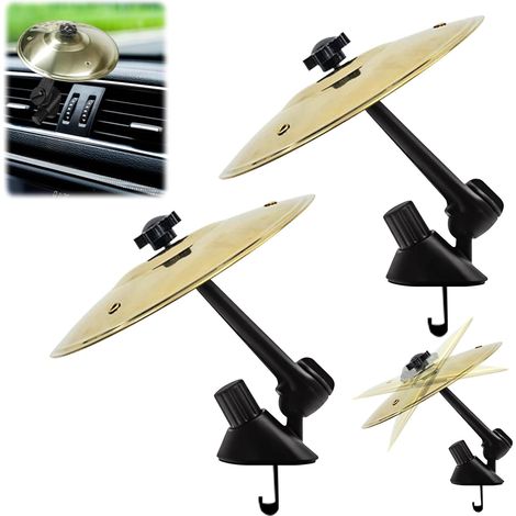 Platillos de ventilación de aire, 2 platillos de tambor para coche, platillos de ventilación de aire, platillos de tambor para coche, platillos de choque para todos los coches, dorados (1/5)