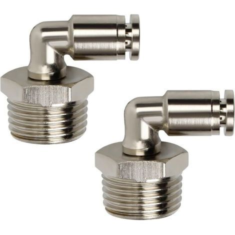 Raccord rapide à air comprimé SRJQXH 2pcs PL6-04 Coude mâle haute dureté Le connecteur d'air à filetage mâle est disponible pour les tubes en PU et en nylon