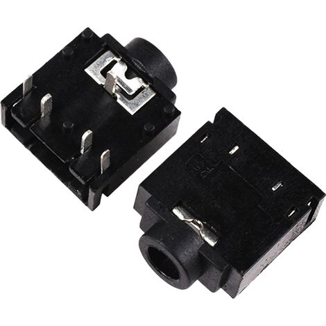 Carte mère audio 5 broches pour prise casque double canal 3,5 mm PJ-307 interface PJ-3707 avec connecteur métallique 5 broches ensemble de 2 pièces noir à 5 pattes PJ-307