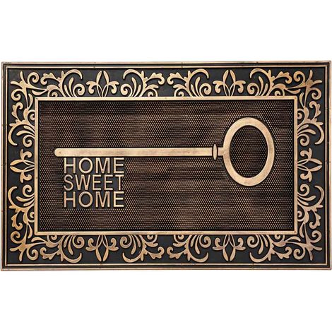 Tappeto Zerbino Fibra di Cocco e Gomma Figura Chiave HOME SWEET HOME 75x45cm (1/3)