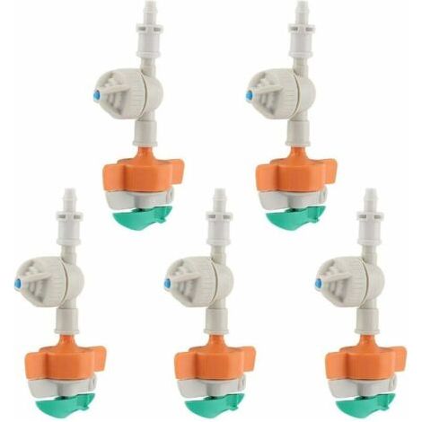 Ensemble de 5 arroseurs rotatifs anti-goutte avec système de pulvérisation suspendu pour l'irrigation de jardin (micro-irrigation goutte à goutte).-AquaForge (1/5)