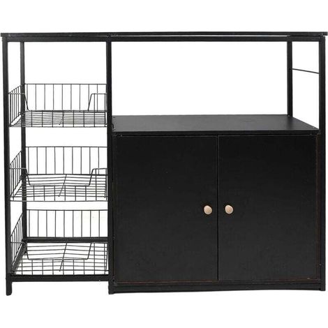 Kitchen storage cabinet, multifunctional floor-standing side cabinet, ideal for dining room and living room (1/4)