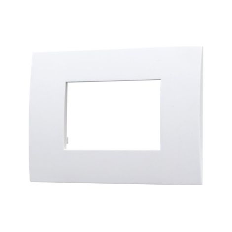 Plaque Ettroit VA83301 série Venus, 3 modules, plastique, blanche, compatible avec la série Vimar Arkè