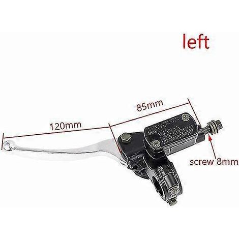 Maître-cylindre de frein avant, embrayage et pompe de frein hydraulique pour moto tout-terrain, quad, cyclomoteur, buggy, karting - 8 mm à gauche (1/5)