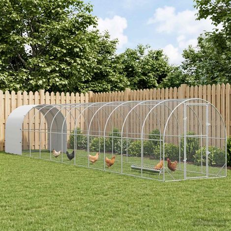 vidaXL Poulailler Argenté 1200 x 200 x 200 cm Acier galvanisé (1/5)