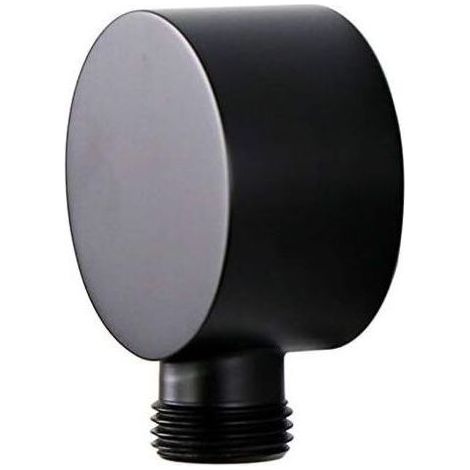 Coude d'alimentation Murale, Accessoires de Connecteur de Tuyau de Douche à Mural Rond en Laiton G1 / 2 Pouces Sortie D' pour Douche-Noir (1/5)