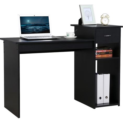 Yaheetech Scrivania Computer Porta Pc Moderna con Cassetto da Ufficio Studio Cameretta Scrivania Bianca (1/5)