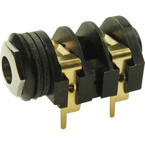 Cliff CL1308G Klinken-Steckverbinder 6.35 mm Buchse, Einbau horizontal Polzahl: 2 Mono Schwarz 1 St.