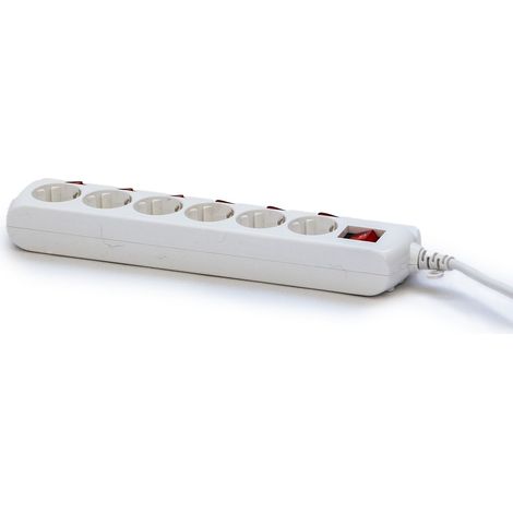 Multiprise 6 Prises avec Interrupteur Individuel, câble 1,5 m, 3680 W Max (1/5)