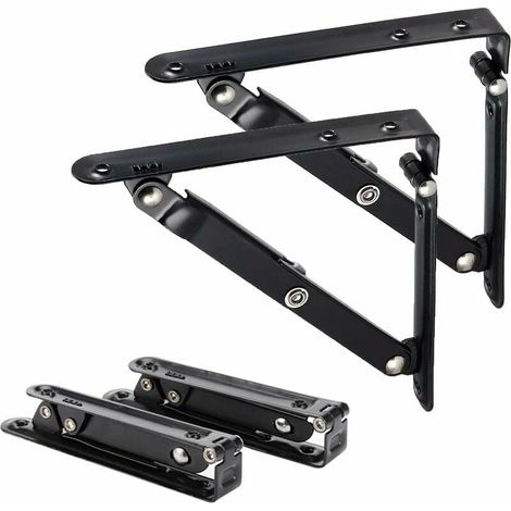 Support De Tablettes Pliable - 150 mm - Angle Droit 90° - Métal - Pour Montage Murale - Lot De 2 (1/5)