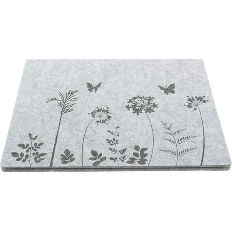 Riffelmacher Tischset eckig 45x35 cm Filz hellgrau