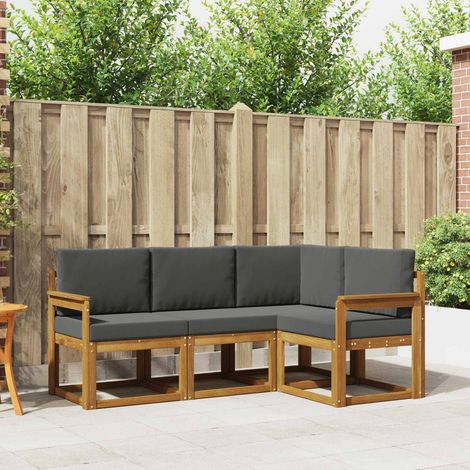 Outdoor-Sofagarnitur mit Kissen 4 pcs Natur und Anthrazit (1/5)