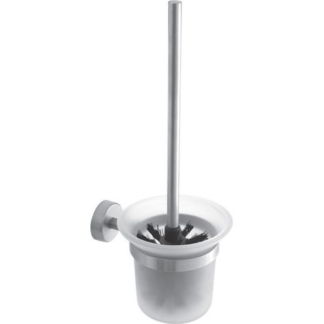 Portascopino da muro in acciaio inox satinato e vetro opaco  Monde-C kamalu