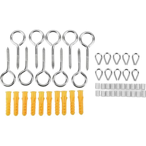 Kit de câble en acier inoxydable gainé de caoutchouc pour guirlande lumineuse et balustrade de jardin extérieur (1/5)
