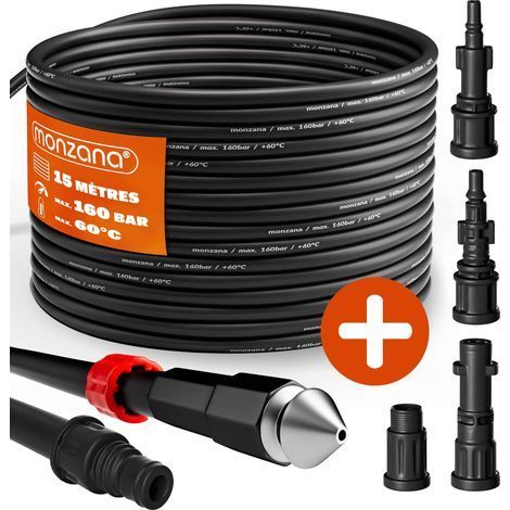TAISHENGDA-Tuyau déboucheur canalisation haute pression 15m 160 bar – 4 adaptateurs Kärcher K2 K3 K4 K5 K6 K7 – Flexible et résistant (1/5)