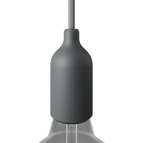 creative cables - Kit portalampada E27 in Silicone con serracavo Nascosto - Grigio
