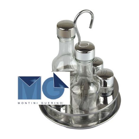 Montini 813ee Menage Tondo 4 Pezzi Daisy Inox