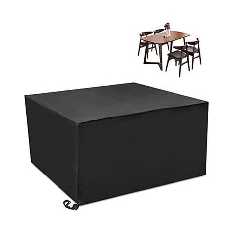 Gartenmöbel-Abdeckung, große Schutzhülle für quadratische Gartenmöbel 120x120x74cm Schwarz