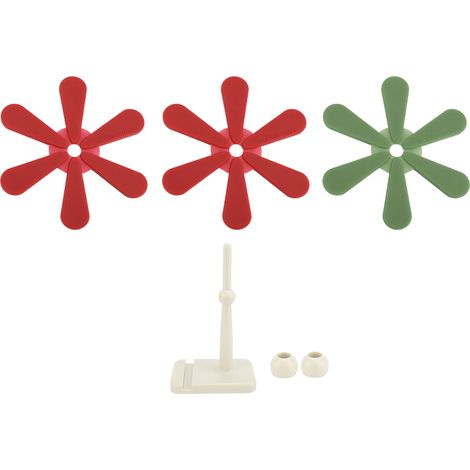 Ensemble de dessous de plats en forme d'arbre en silicone et ABS anti-chaleur pliables pour plats chauds déco table rouge et vert avec socle carré 3 sous-verres (1/5)
