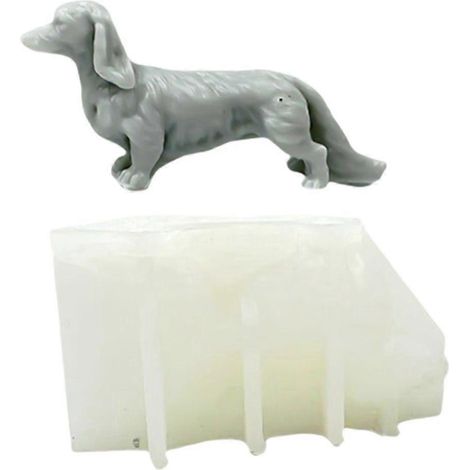 Moules à bougies en silicone en forme de chien pour savon et bougies, moules en plâtre et silicone (1/4)