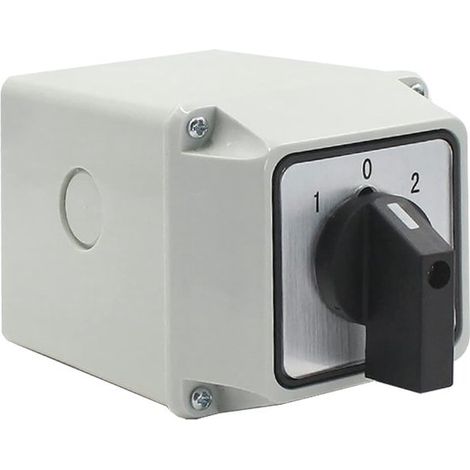 Interruptor conmutador cerrado - 25 A - 3 posiciones - 12 terminales - 380 V - Para cableado eléctrico - Apto para motores (1/5)