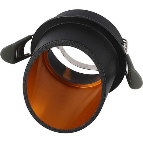 Portalámparas LED empotrable V-TAC GU10, cuerpo cilíndrico de aluminio, color negro