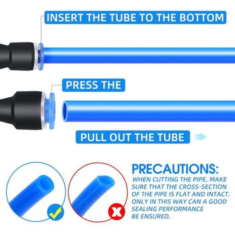 Raccord Réducteur - 10mm vers 8mm - Droit - Pour Tuyau Pneumatique - 10 Pièces (1/4)